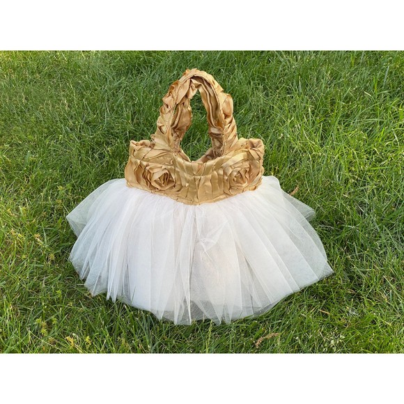 Princess Tote, Gold Bridesmaid Bag, Bridal Tote Bag, Tote Bag, Flower Girl Bag - Picture 2 of 3